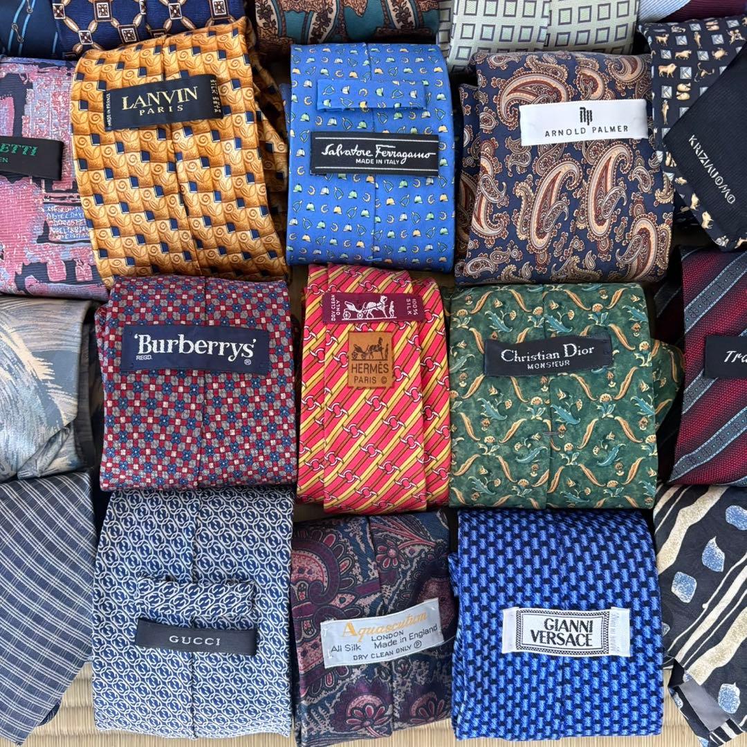 ハイブランドネクタイ 50本セット 全てシルク エルメス GUCCI まとめ売り