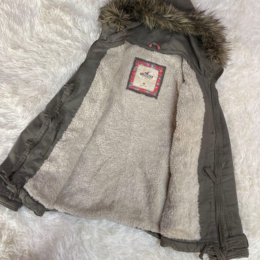 HOLLISTER ホリスター　ミリタリージャケット　カーキ　裏ボア　裏起毛