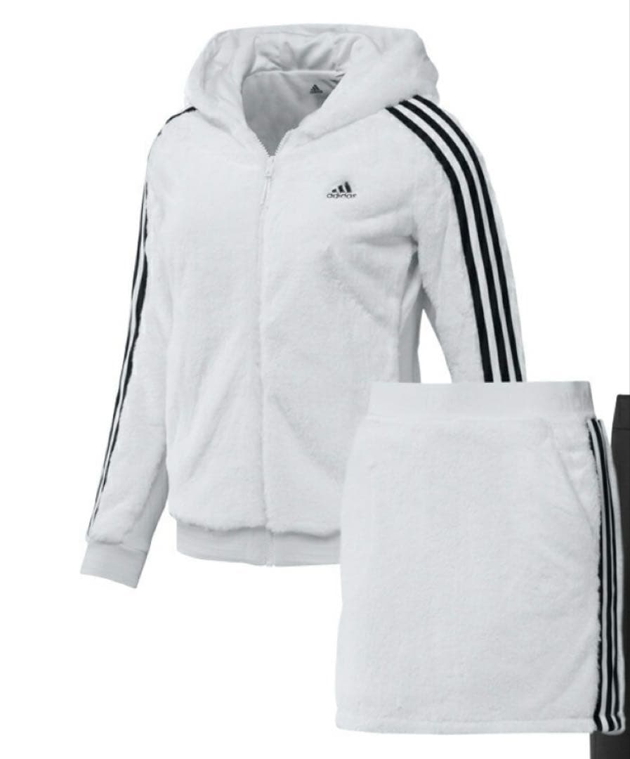 あお様アディダス スリーストライプス ボアフリースセットアップ　ゴルフ