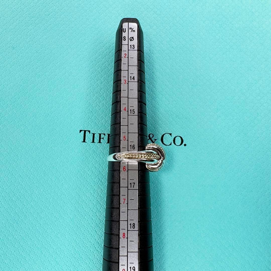 【美品】約11号 ティファニー シグネチャークロス Au750 SV925コンビ