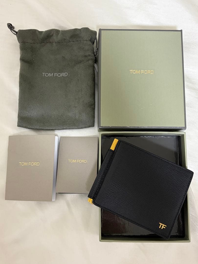 【美品】TOM FORD レザー マネークリップ ブラック