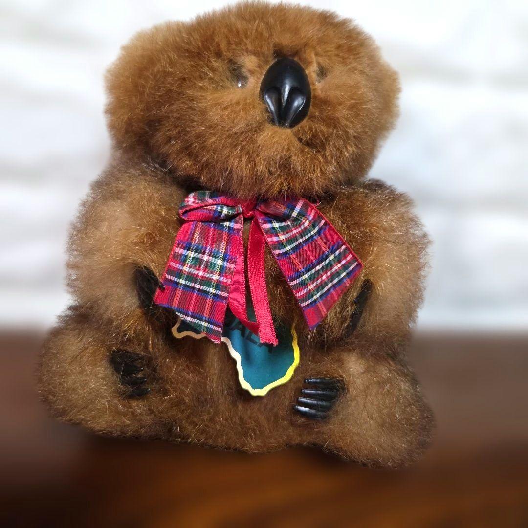 コアラ手作り　本物オポッサム毛皮製ぬいぐるみ 約20cmニュージーランド製