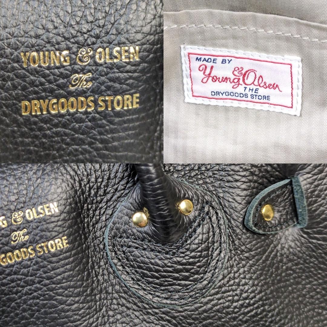 ヤングアンドオルセン エンボス レザー ベルテッド トートバッグ S