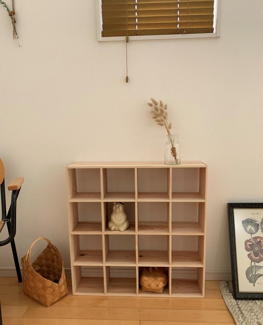 shiromiso★送料無料★格子型木製飾り棚③