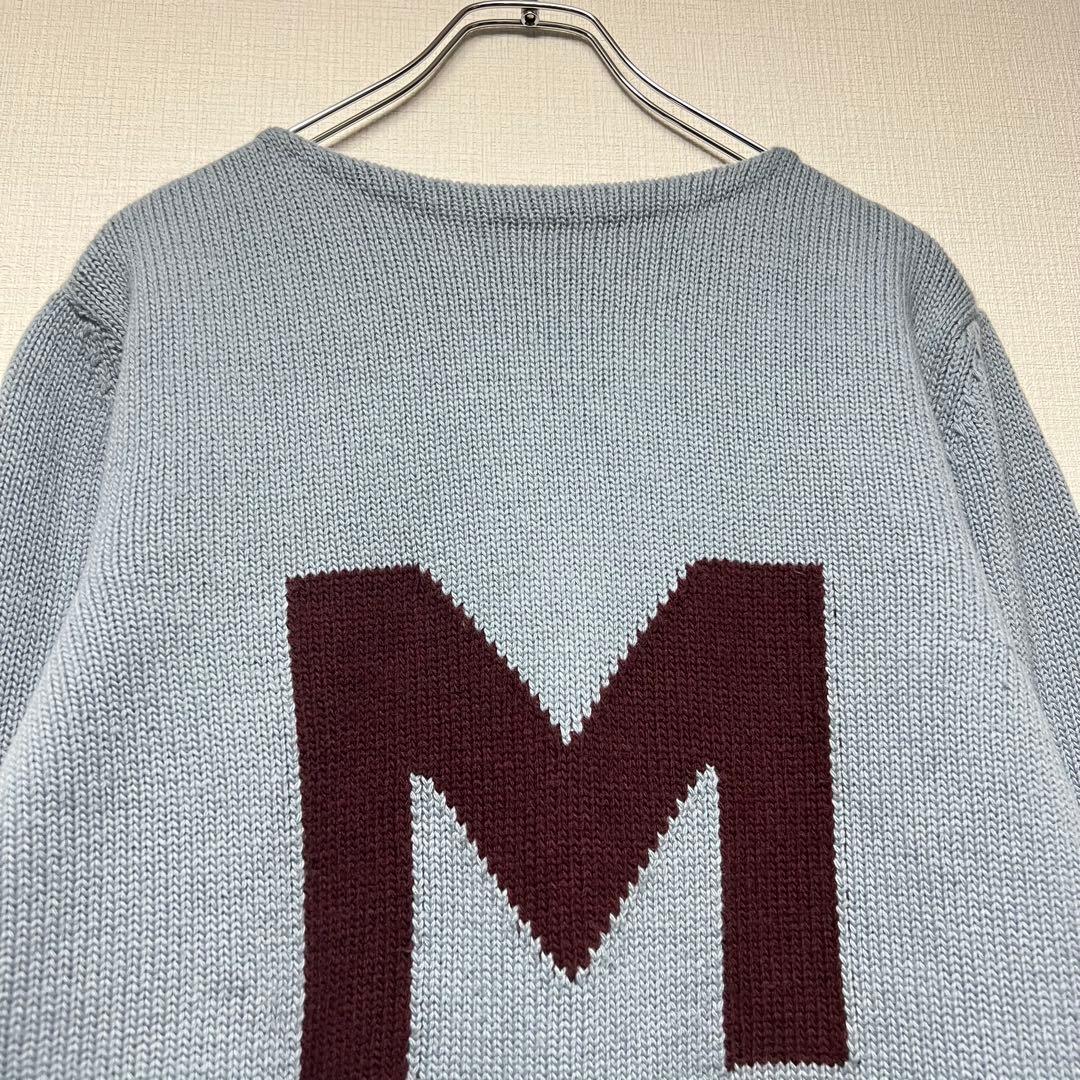 MARNI マルニ Mロゴ プルオーバーニット セーター ローゲージ 青系 38