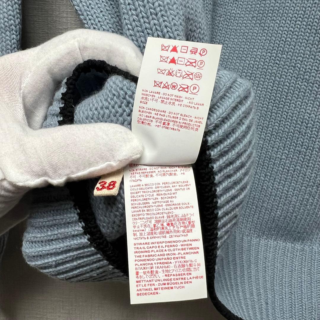 MARNI マルニ Mロゴ プルオーバーニット セーター ローゲージ 青系 38