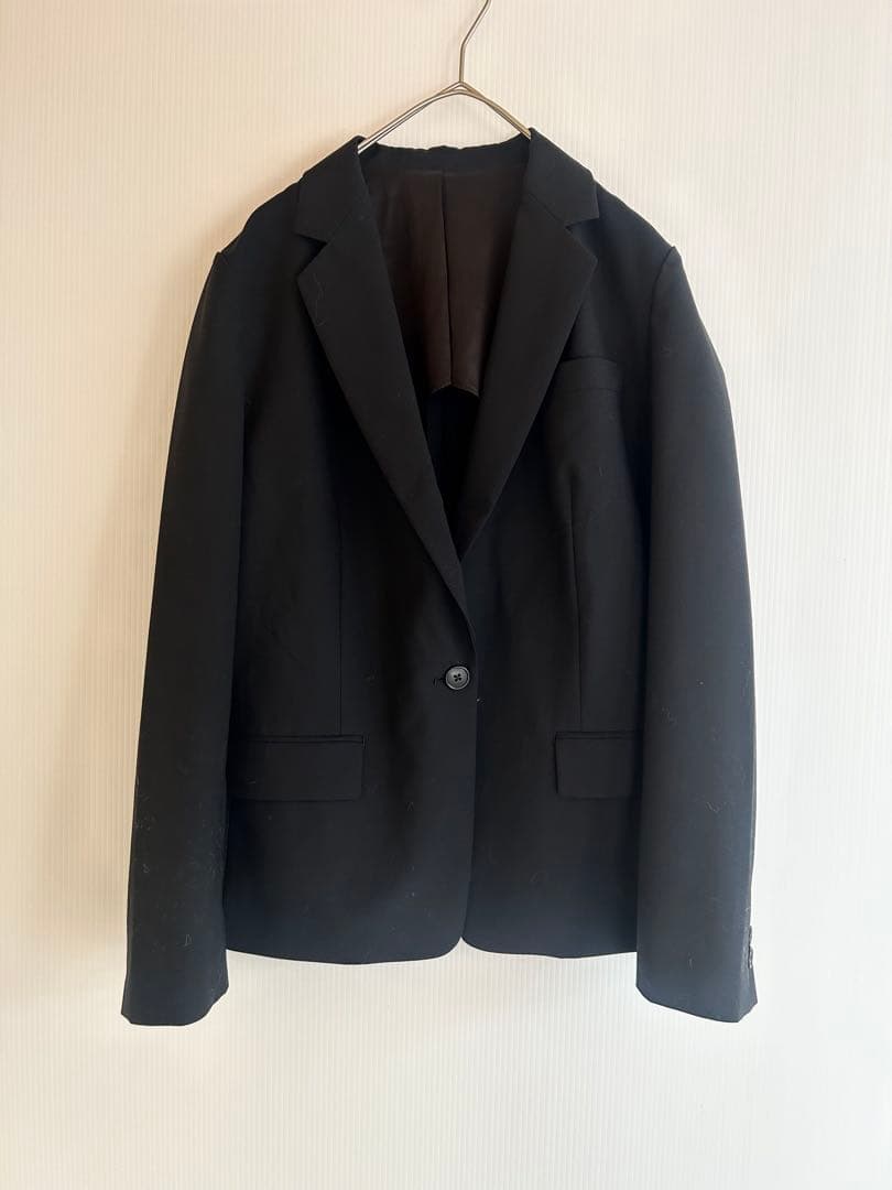 173美品GLR22AW洗濯機洗可能ウールテーラードジャケットパンツスーツ38黒