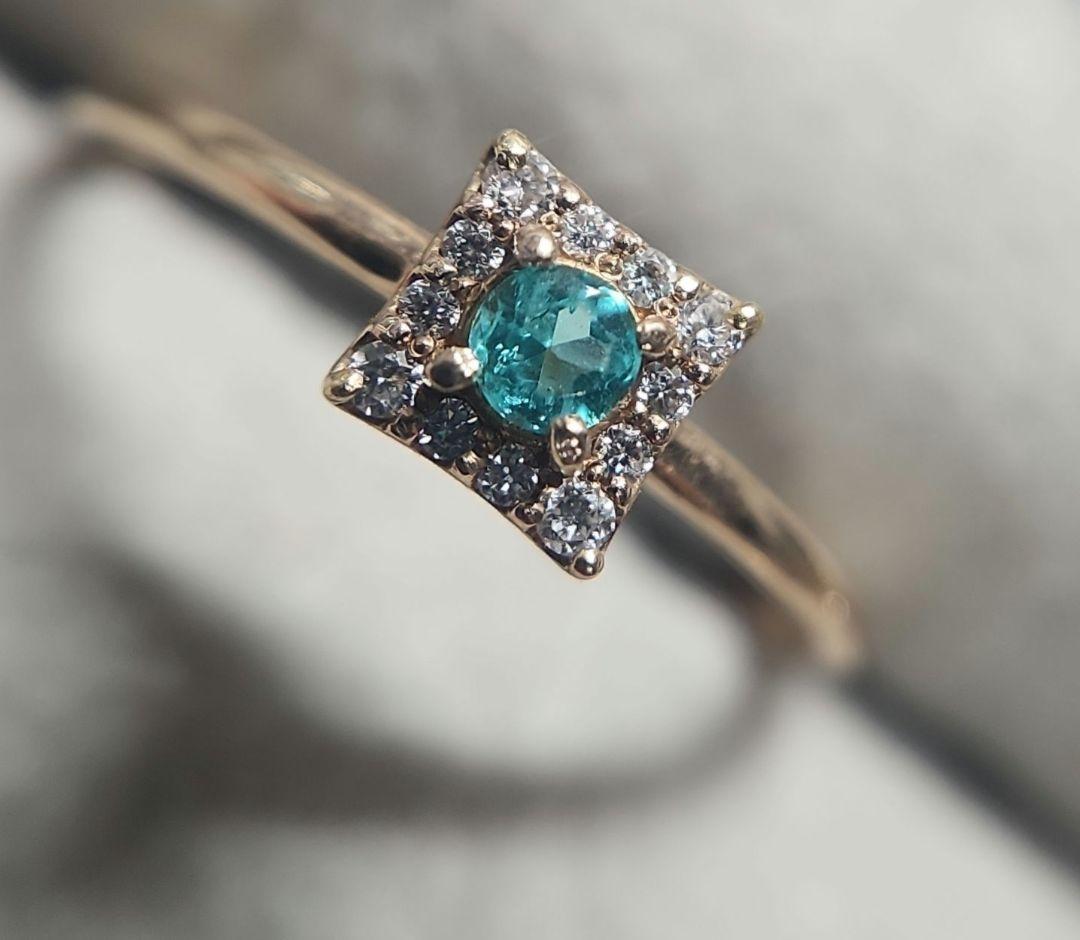 高品質天然パライバトルマリン K18 リング