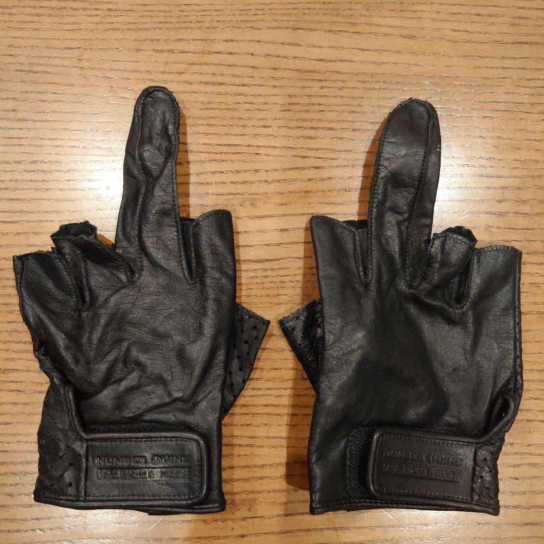 ナンバーナイン　NUMBER (N)INE レザーグローブ　手袋　パンチング
