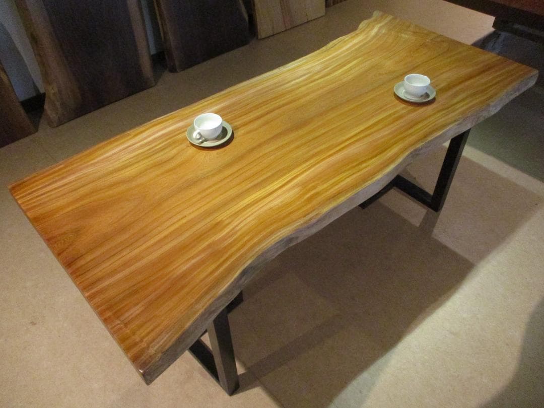 J-0033■　欅　ケヤキ　テーブル　ローテーブル　ダイニング　座卓　一枚板