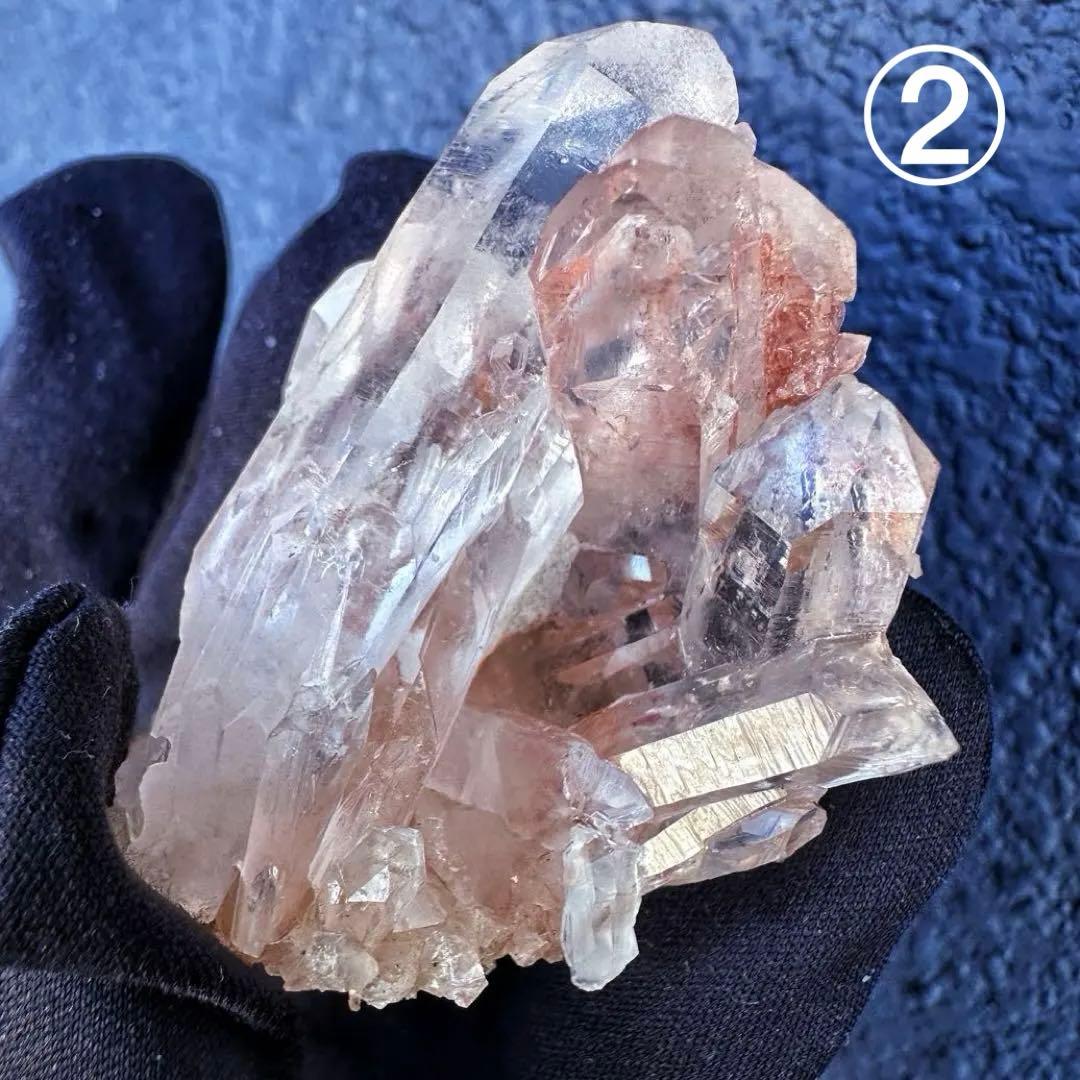 希少高透明度❗️ピンク♡ヒマラヤ水晶クラスター2点セット☆【貫入水晶】A1397