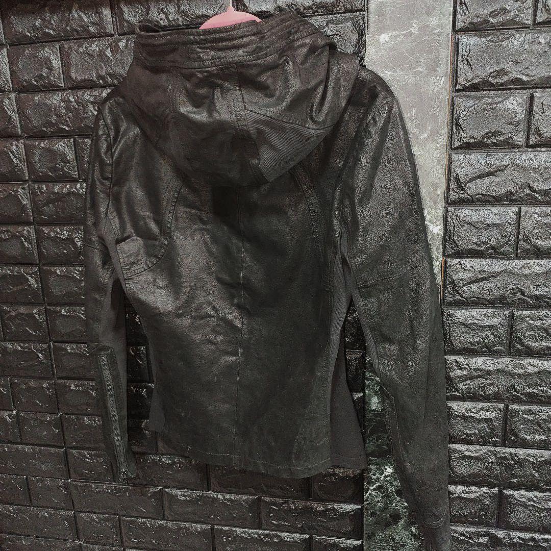 良品　ノーアイディー　レザースエード　フーデッドジャケット
