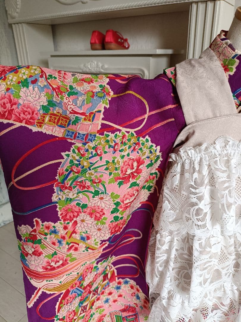 専用です☆アンティーク紫色着物単品☆3歳から５歳七五三女の子