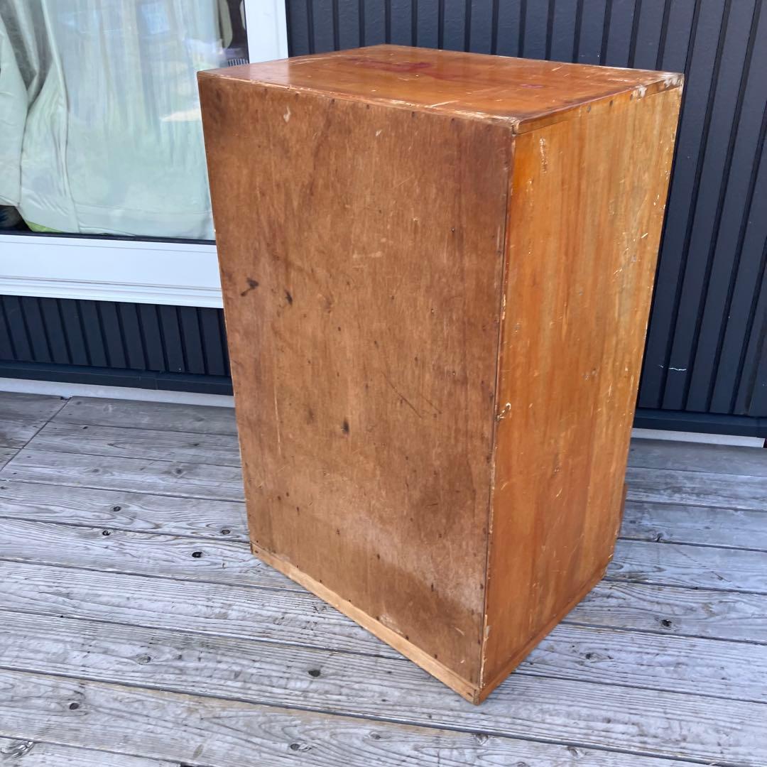 昭和レトロ 古家具 木製収納棚 大工道具棚 サイドボード 整理棚 15杯 古道具