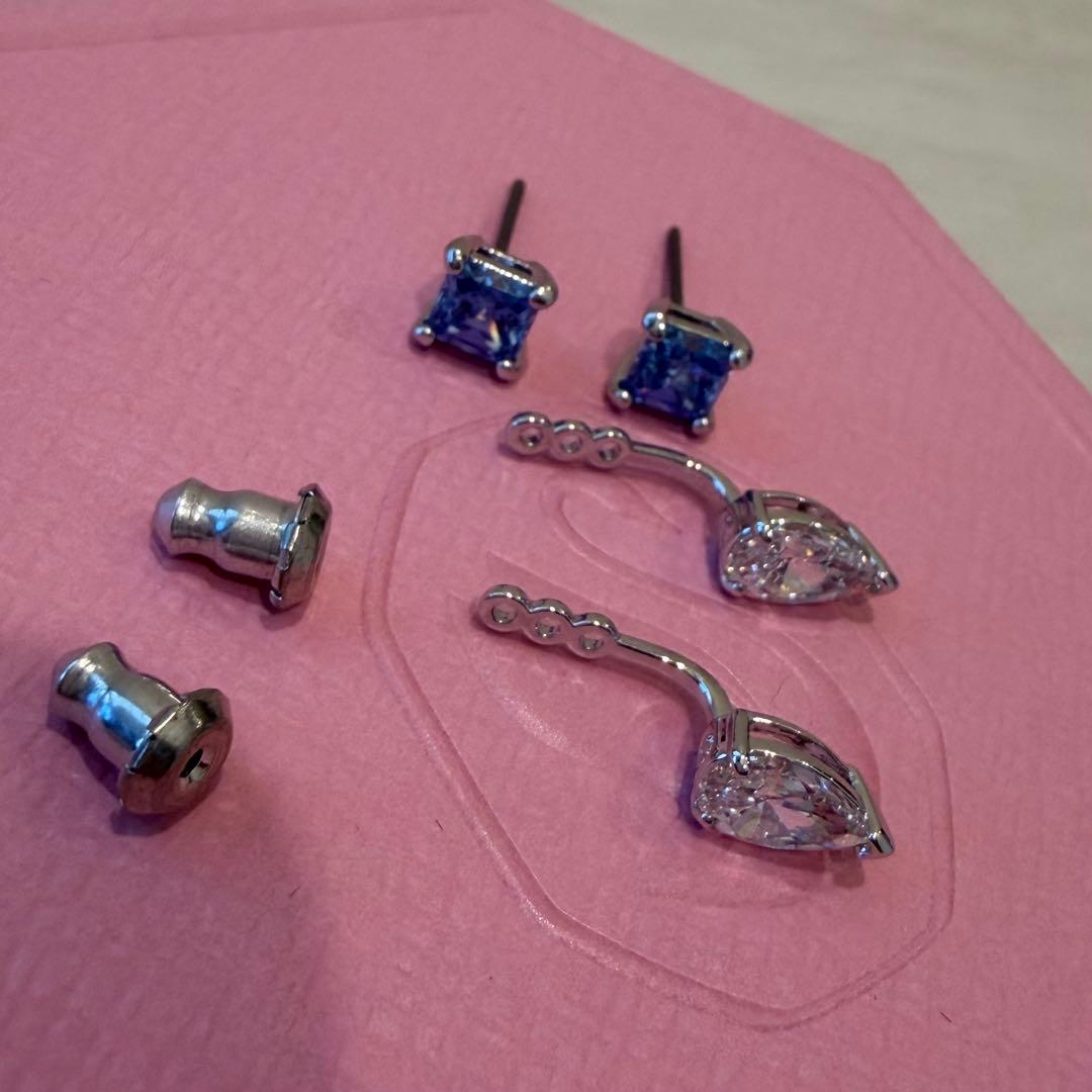 新品！ スワロフスキー 現行 ジャケットピアス ペアシェイプ SWAROVSKI