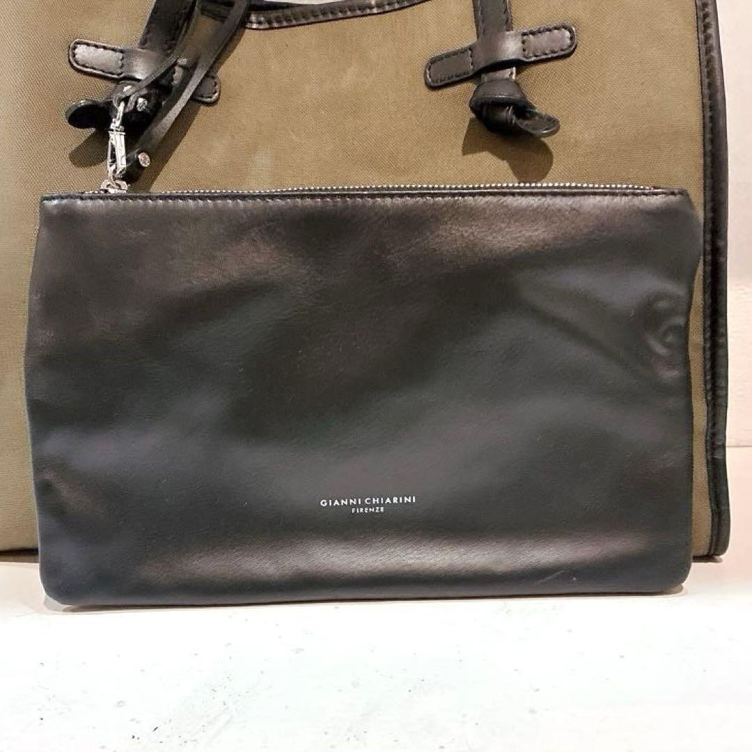【美品】GIANNI CHIARIN マルチェッラ　M トートバッグ　グリーン