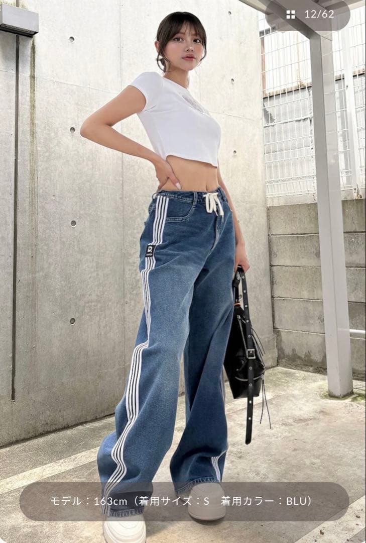 ダーリッチ　リメイクライクワイドデニムパンツ　Sサイズ