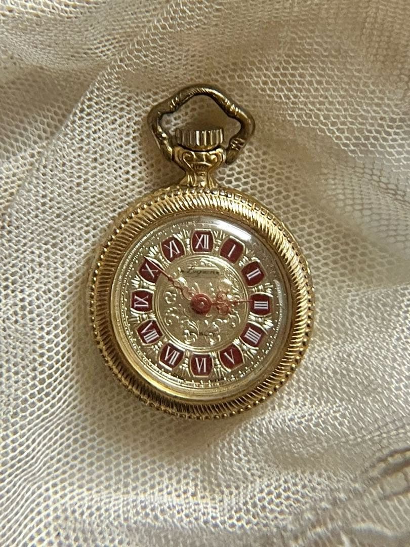 ◆スイスウォッチアンティーク｜小さな懐中時計Aミニペンダント金ゴールドネジ巻き