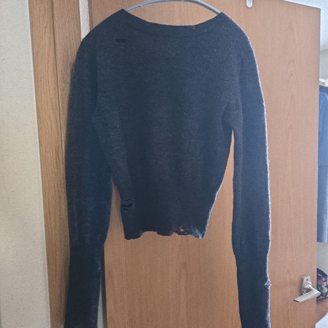 PRANK PROJECT チャコールグレー　ウール　カシミヤ　ダメージニット