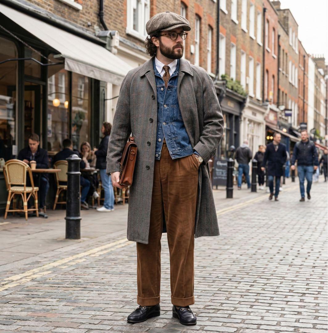 60s 70s★BURBERRY★ウール ステンカラーコート★HBT★チェック