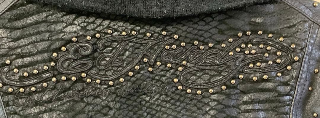 【激レア商品】エドハーディ y2k ブラック レザー ライダース ジャケット S