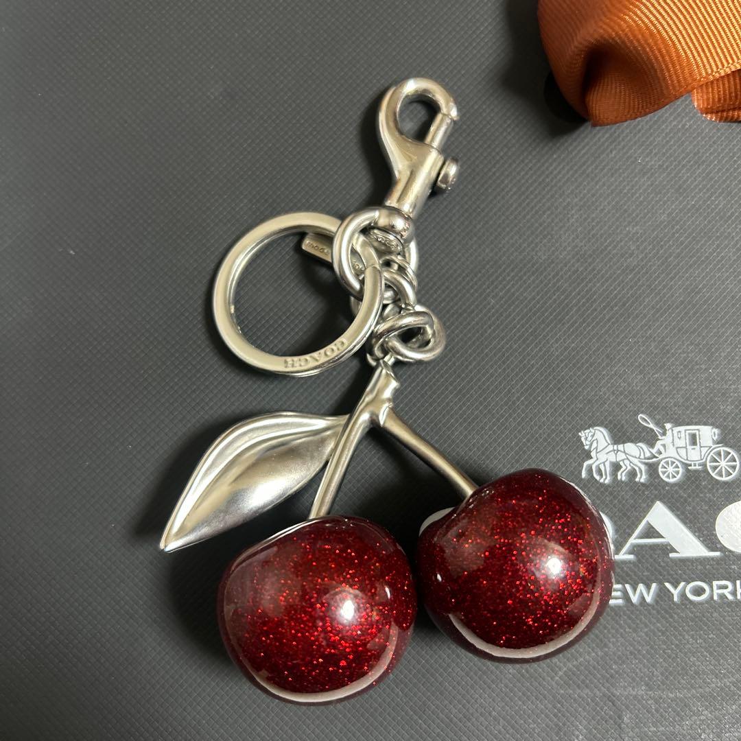 COACH チェリーキーホルダーシルバー