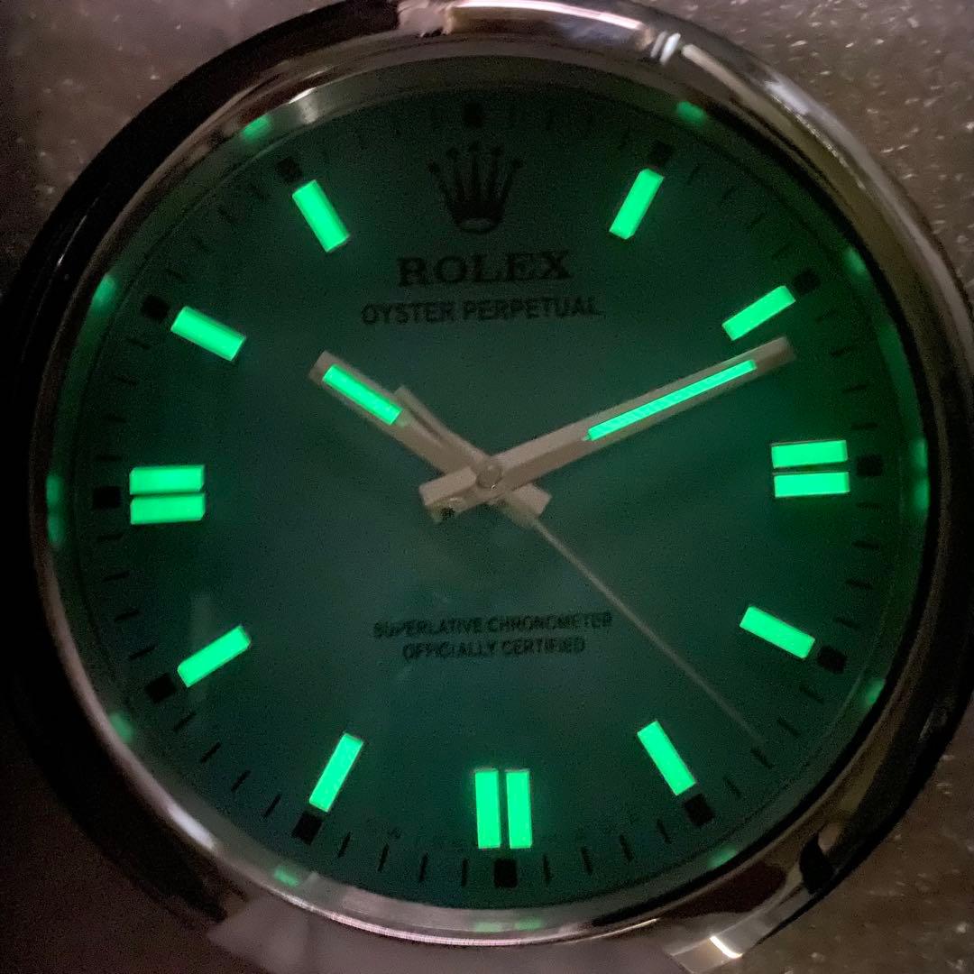 海外販促品 オイスターパーペチュアル ROLEX 掛け時計 ⭐︎美しいTブルー！