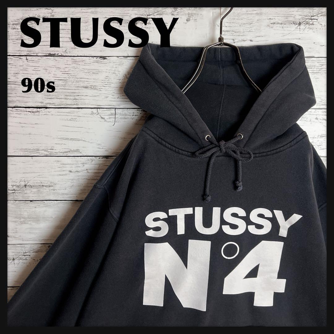 STUSSY◎90s N4 ビッグロゴ パーカー D342
