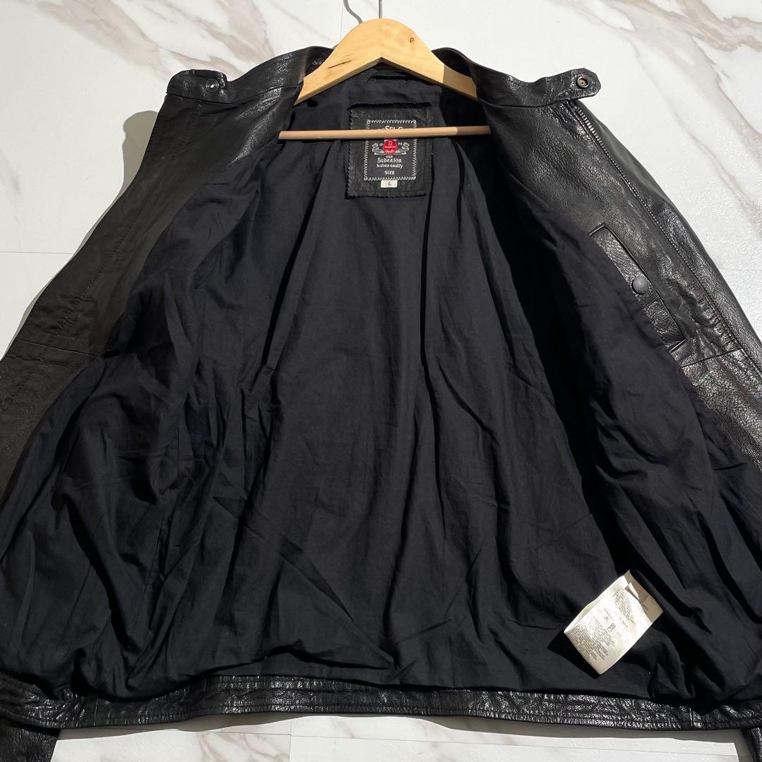 【極美品/L】DIESEL ディーゼル レザージャケット ライダース 牛革 黒