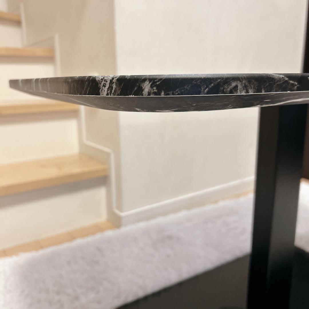 ペダル式 無段階昇降 テーブル 大理石調 高さ50.5～72.5cm