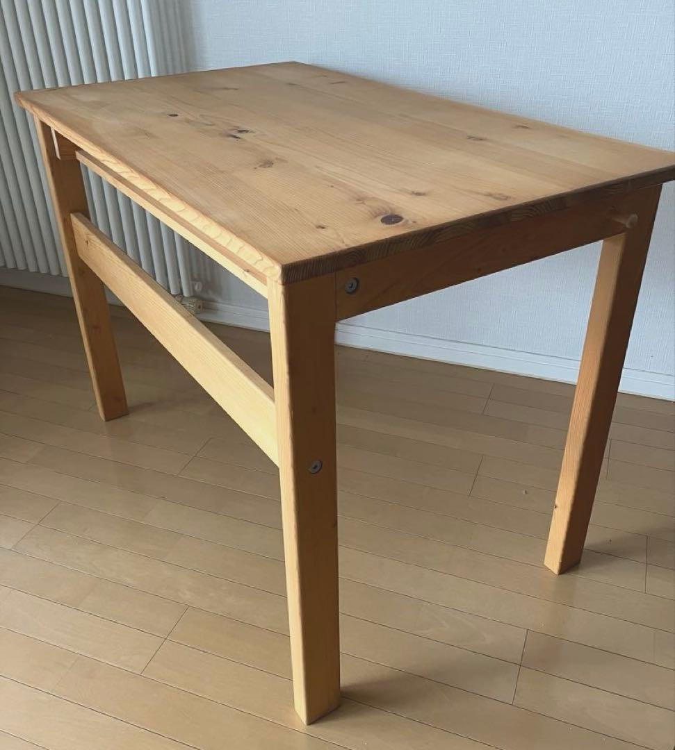 manmaruキシル　机　XYL　無垢ひのき　４本脚　Mサイズ