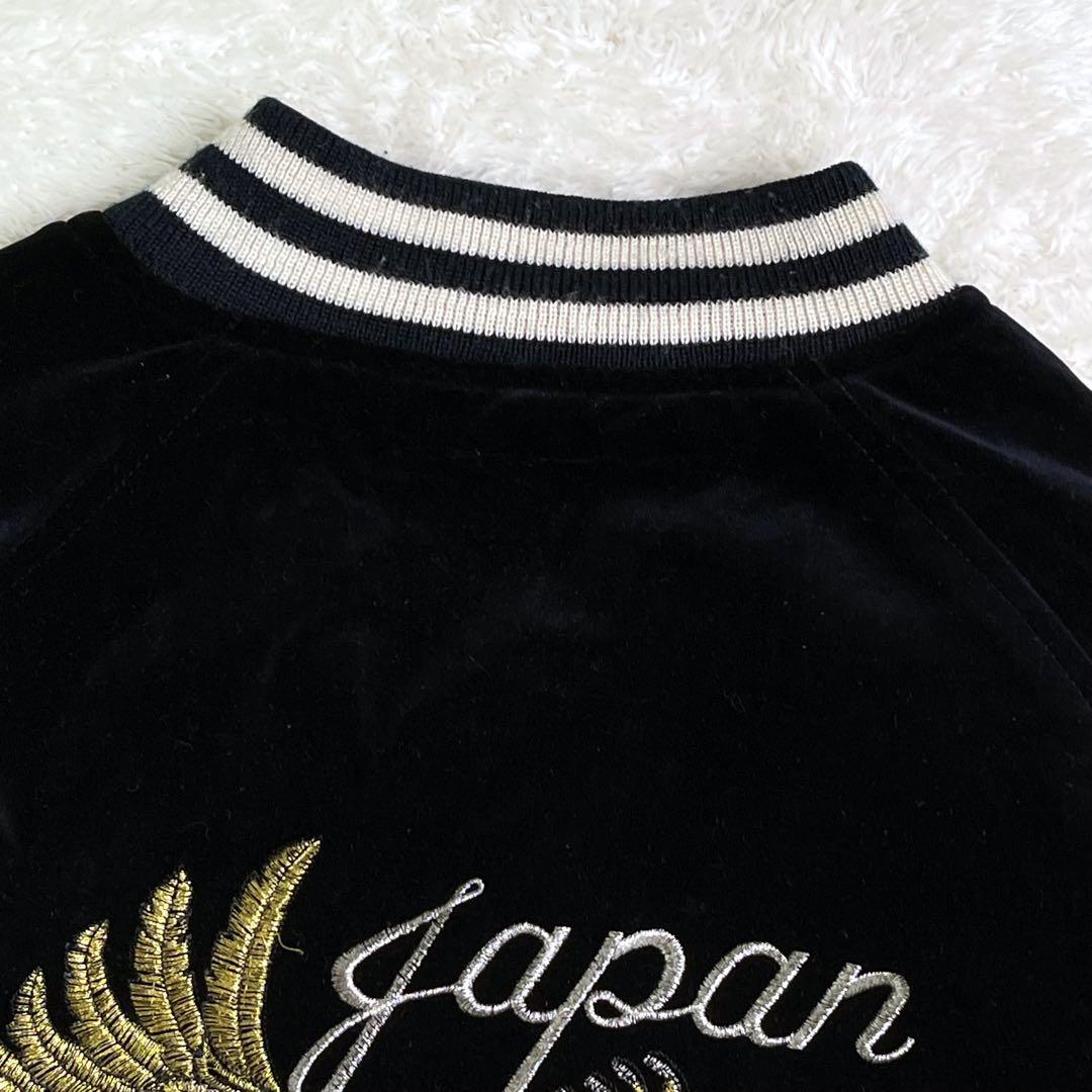 CORSAIREコルセアヴィンテージ別珍スカジャン鷹龍刺繍ブラック黒L