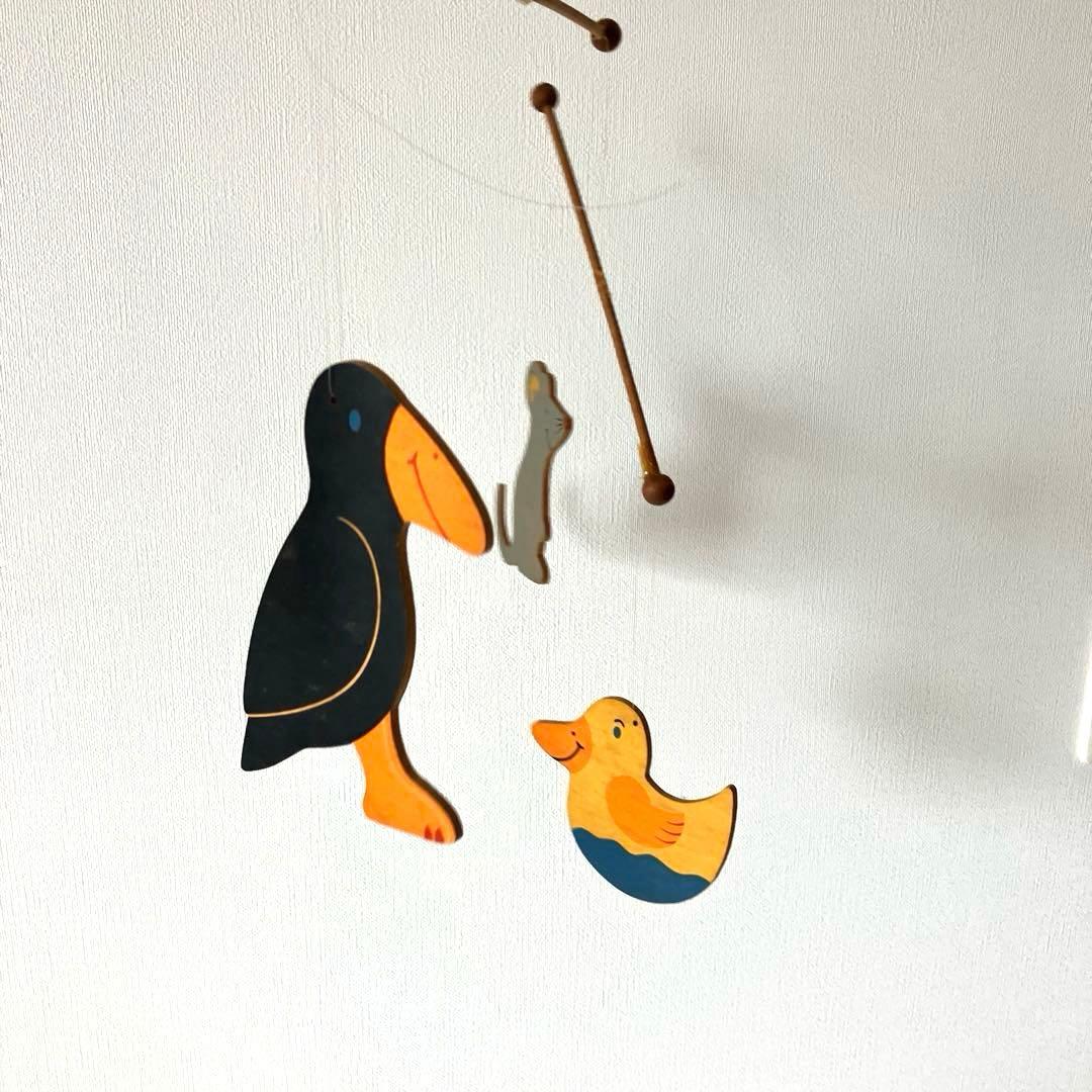 【匿名配送✨希少】ゆらゆら　木のモビール　木製　動物　モビール ドイツ　ヘラー