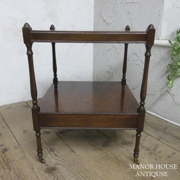 イギリス アンティーク 家具 サイドテーブル キャスター付き 英国 6449d