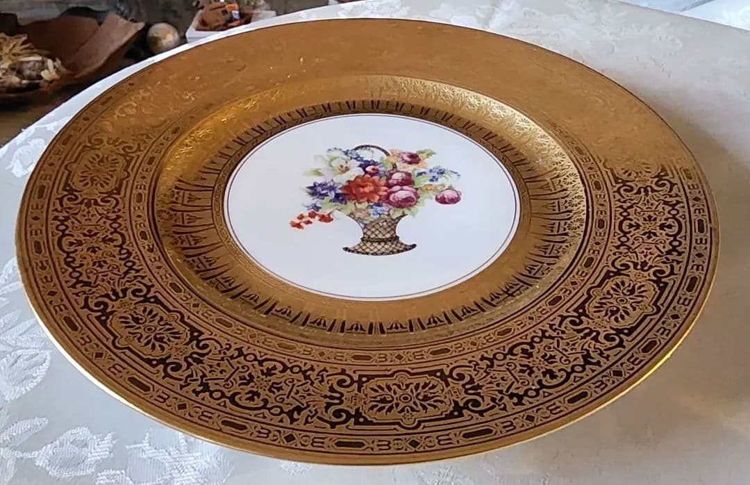 ロイヤル ババリア B② フッチェンロイター ゼルプ 金彩 ディナープレート花籠