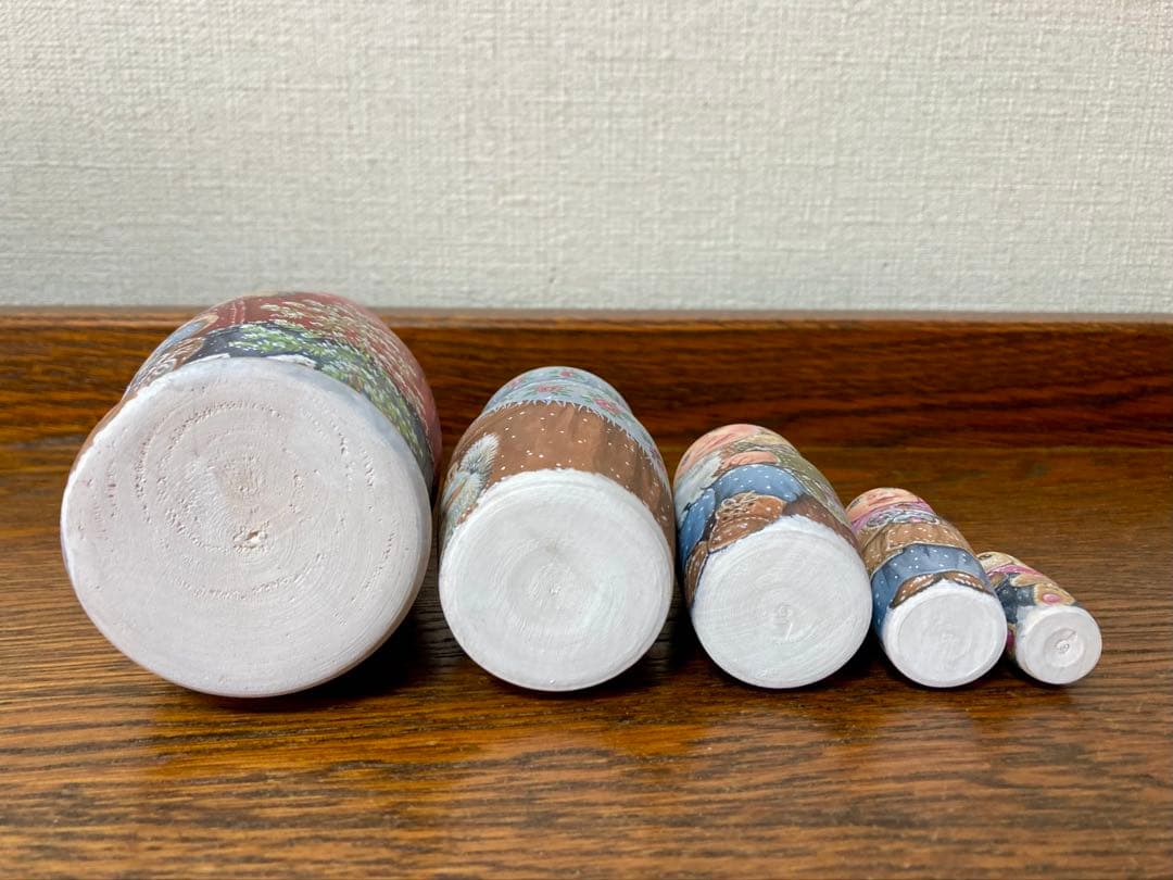 雑貨☆ウインターマトリョーシカ『初雪』5P鷽 エレナ作