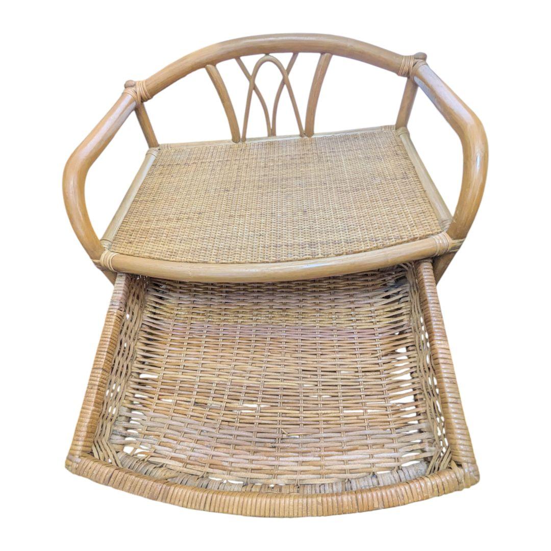 ラタン チェスト ４段 キャスター付 ヴィンテージ家具