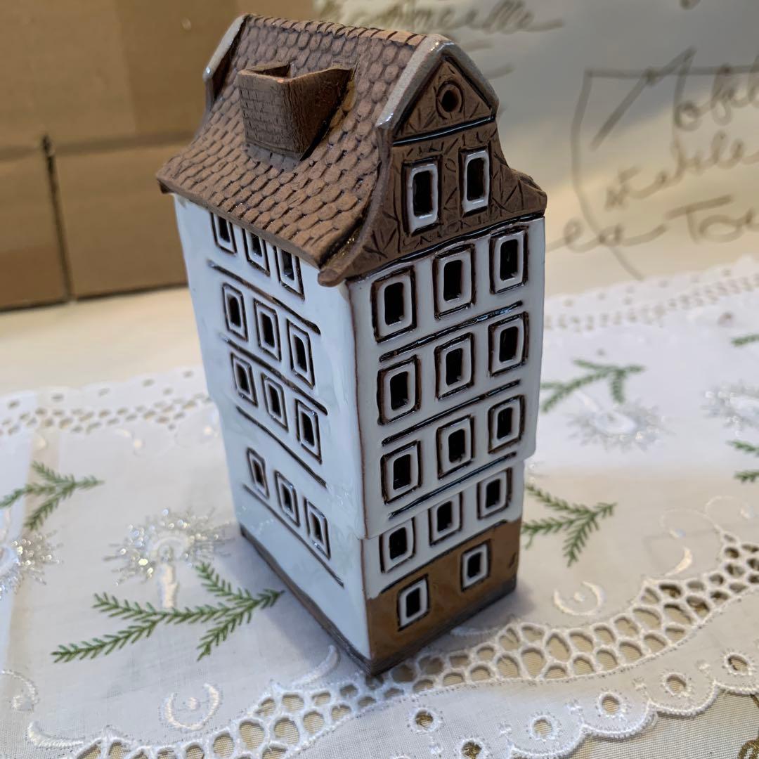 ドイツ製　置物　未使用品有名な街並みを再現した陶器のキャンドルハウス6個セット！