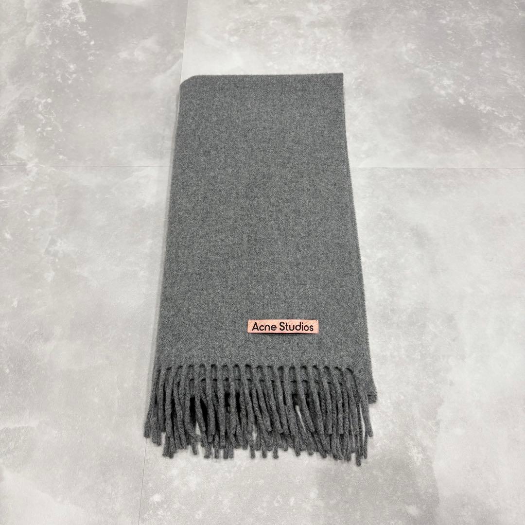 Acne Studios アクネ フリンジウールスカーフ マフラー グレー