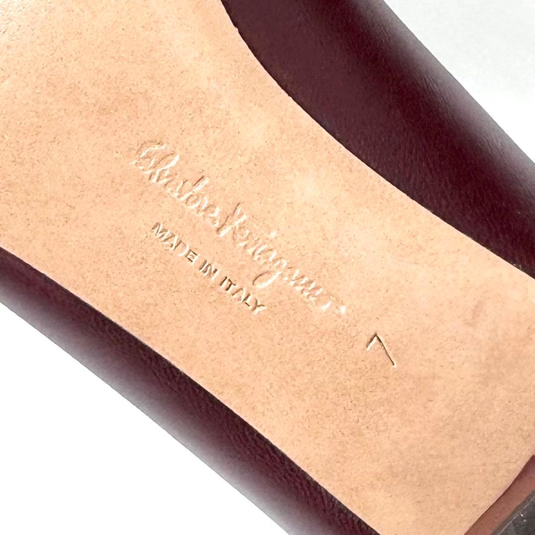 極美品✨サルヴァトーレフェラガモ ヴァラリボン パンプス レザー ボルドー 7D