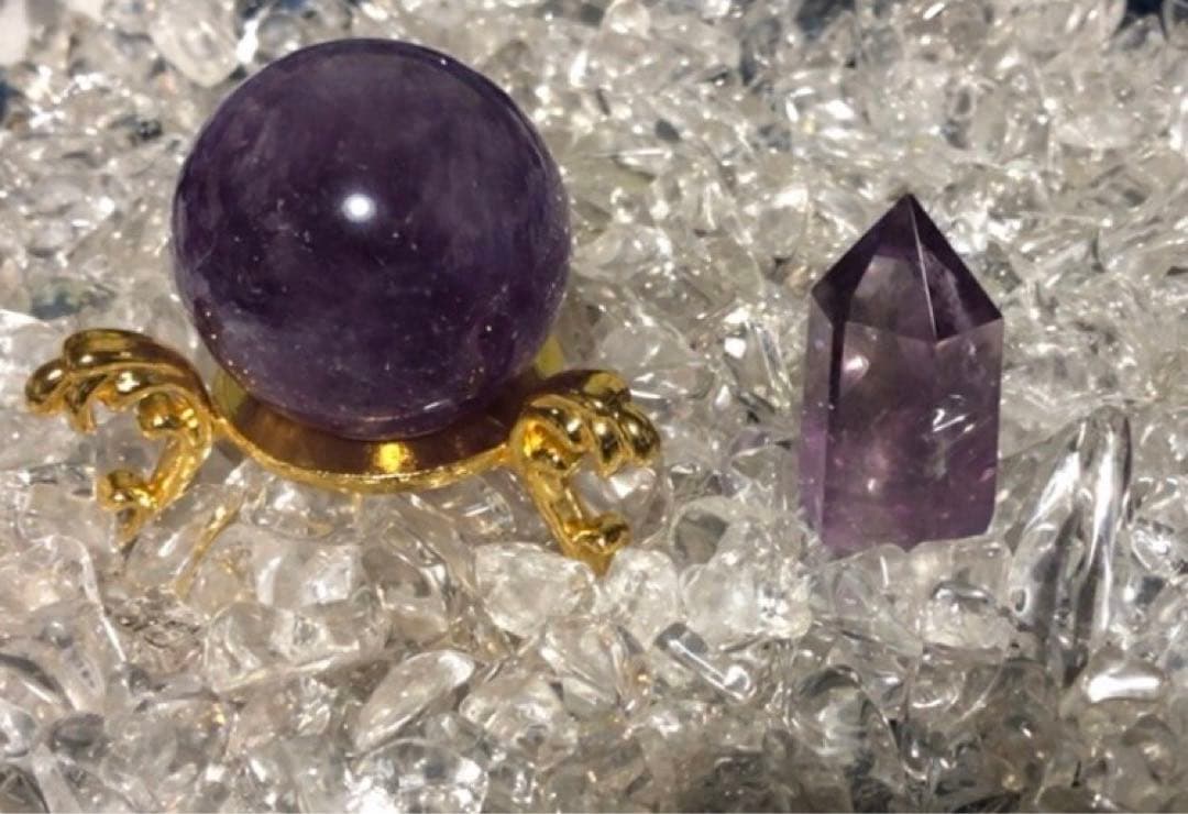 アメジスト（紫水晶）六角柱 天然石 原石　今だけおまけ付き