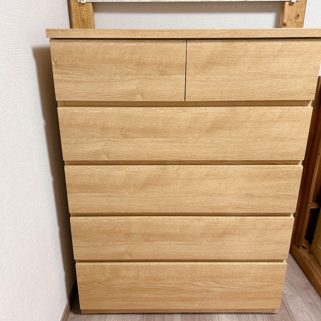 ニトリ　5段チェスト（引き出し6個）　ELEA3 80HC-LBR2
