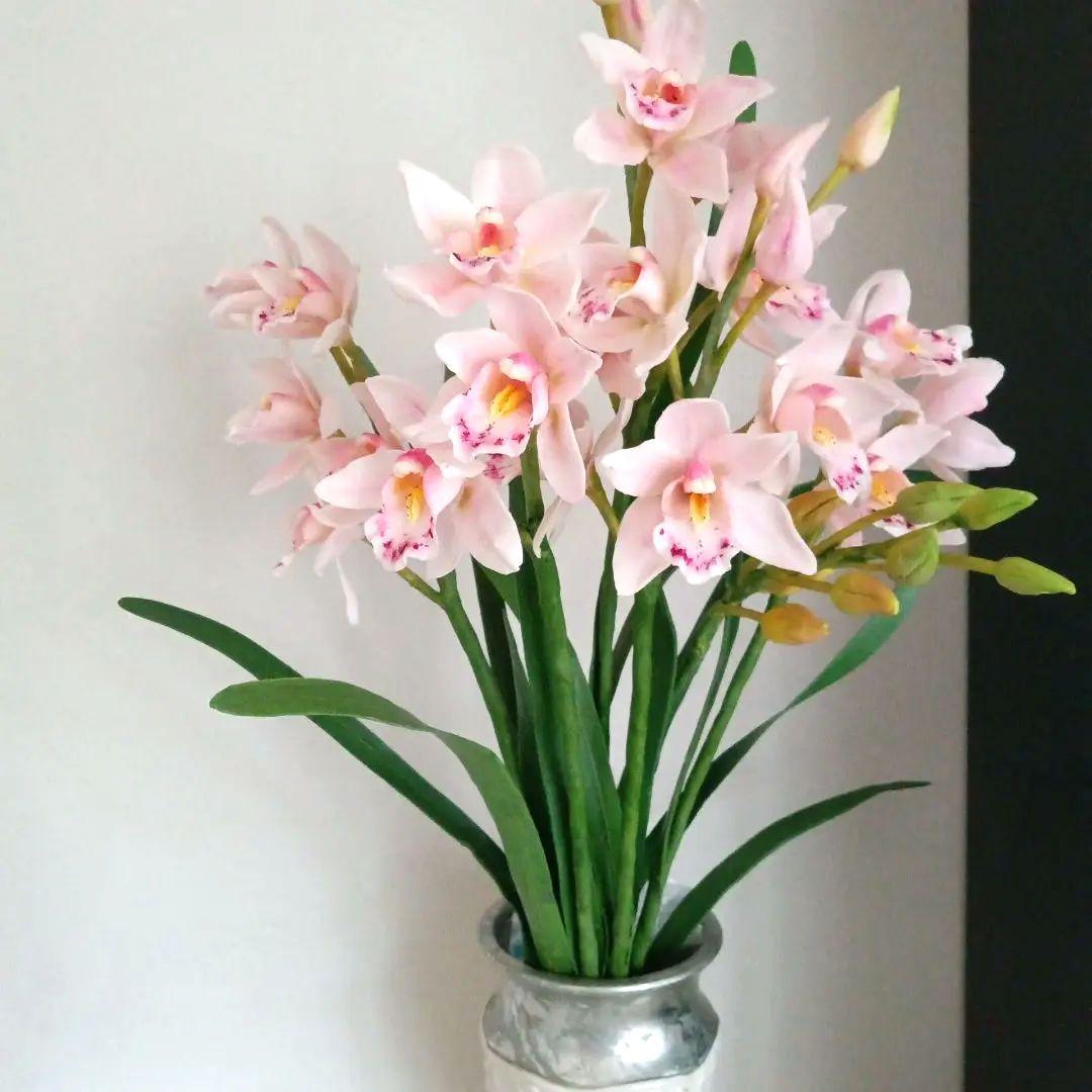 専用 ホワイトとピンクのオーキッドアレンジメント クレイフラワー