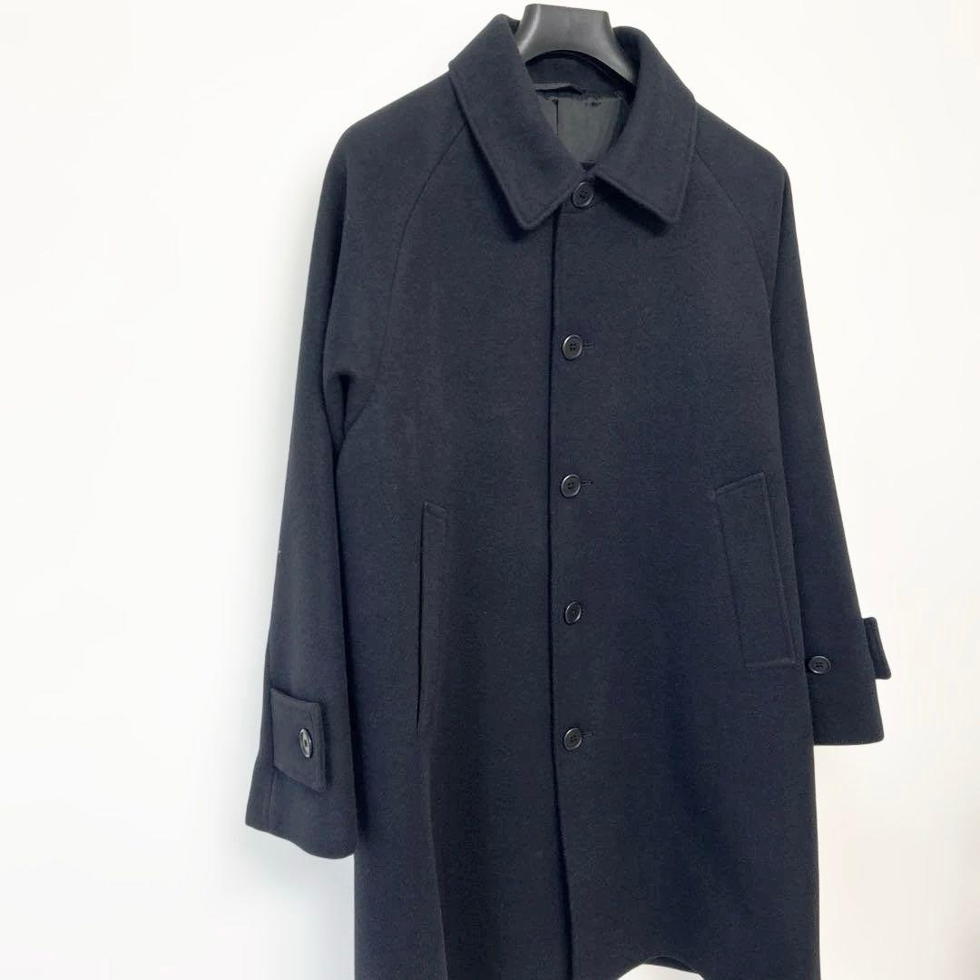 【美品】BEAMS フリースステンカラーコート　M ネイビー