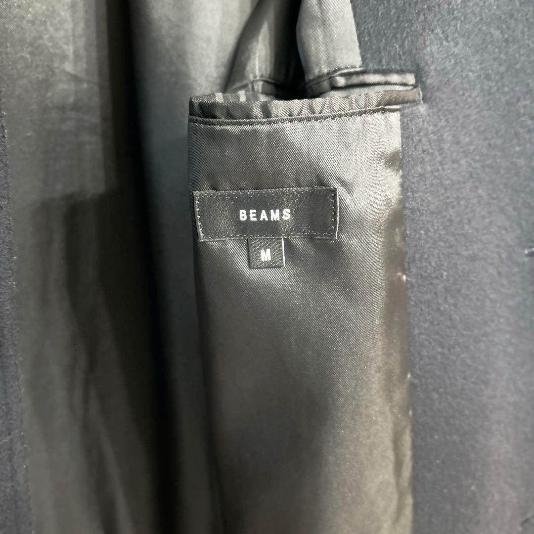 【美品】BEAMS フリースステンカラーコート　M ネイビー
