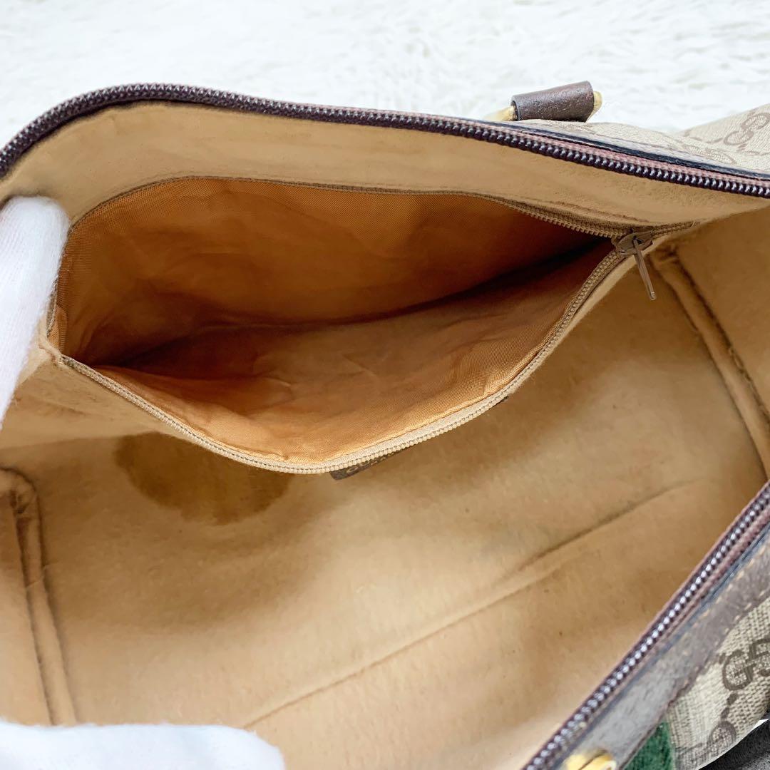 【✨極美品✨】オールドグッチ ミニボストンバッグ シェリーライン ブラウン