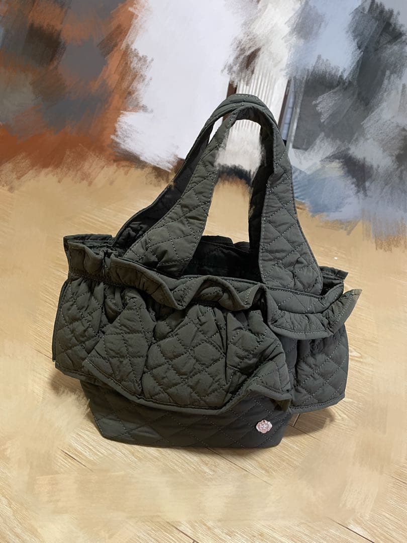 【ma】サハバイエリー フリルバッグ カーキ