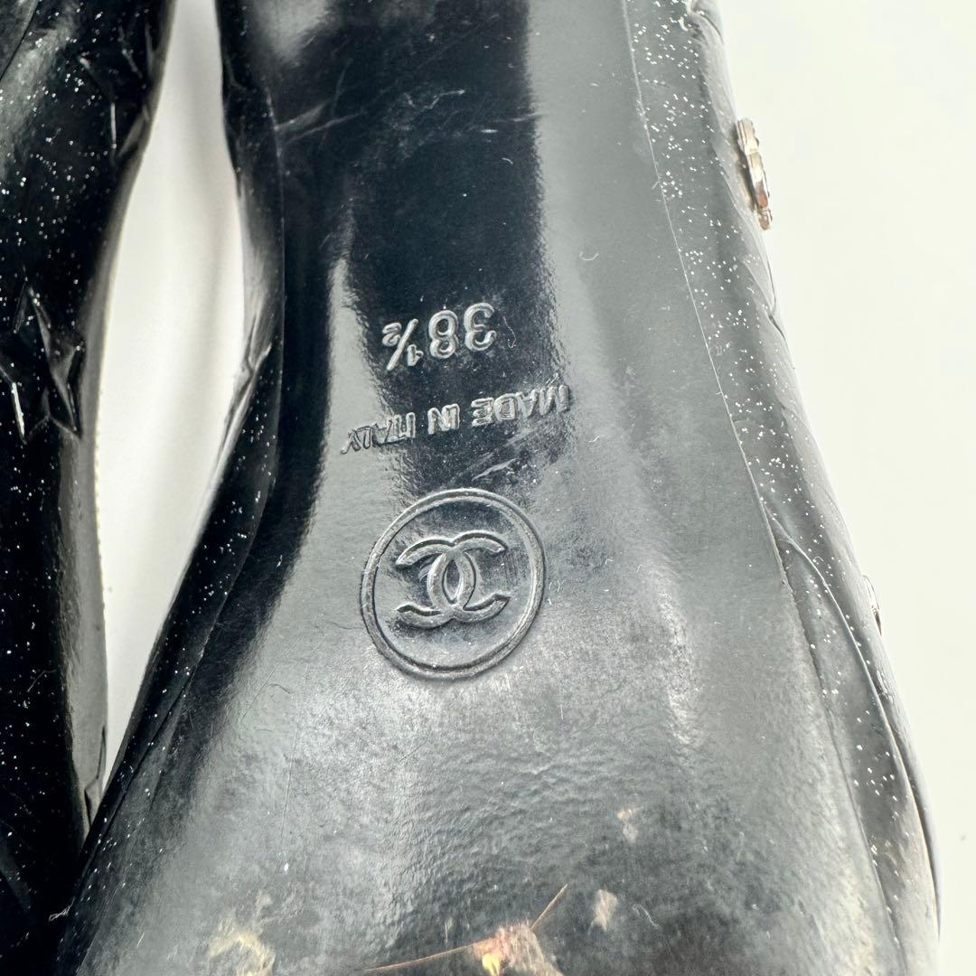 CHANEL ハイヒール　ブラック　パテントレザー　ココマーク　スター