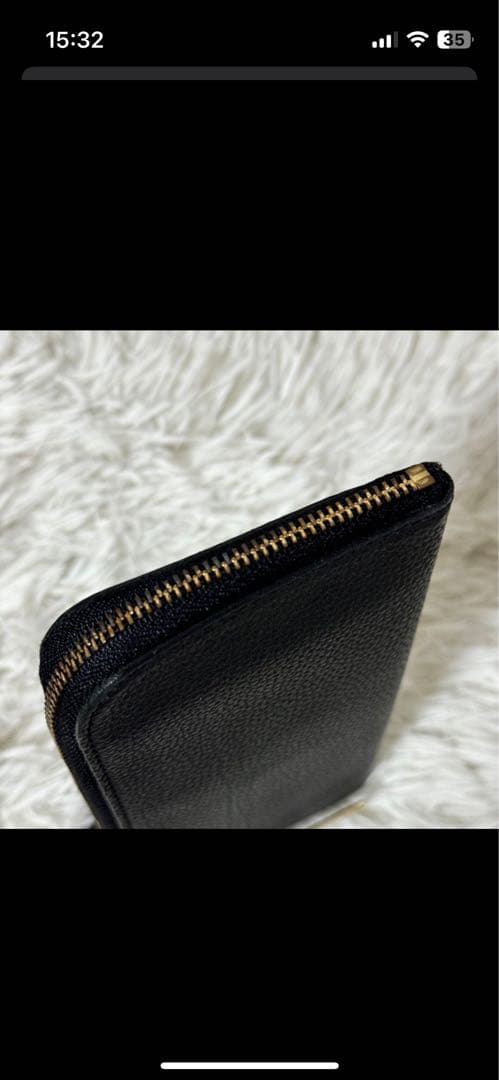 【美品】大峽製鞄 OHBA 1245-3-GMS Lジップ ブラックレザー長財布