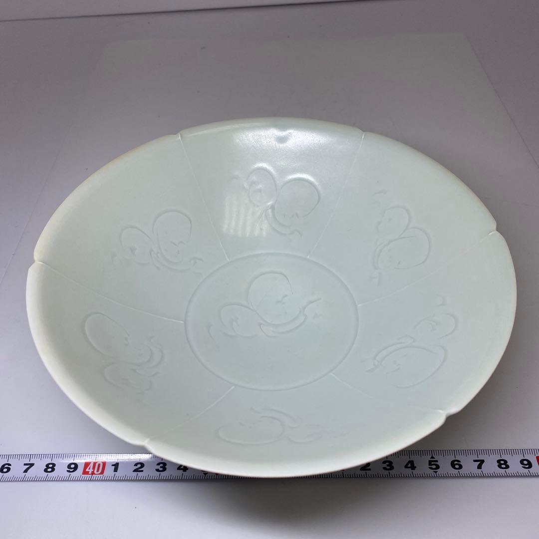 中国美術 青白磁 大鉢 w20.8cm 東キ7-1123⑤ タニト